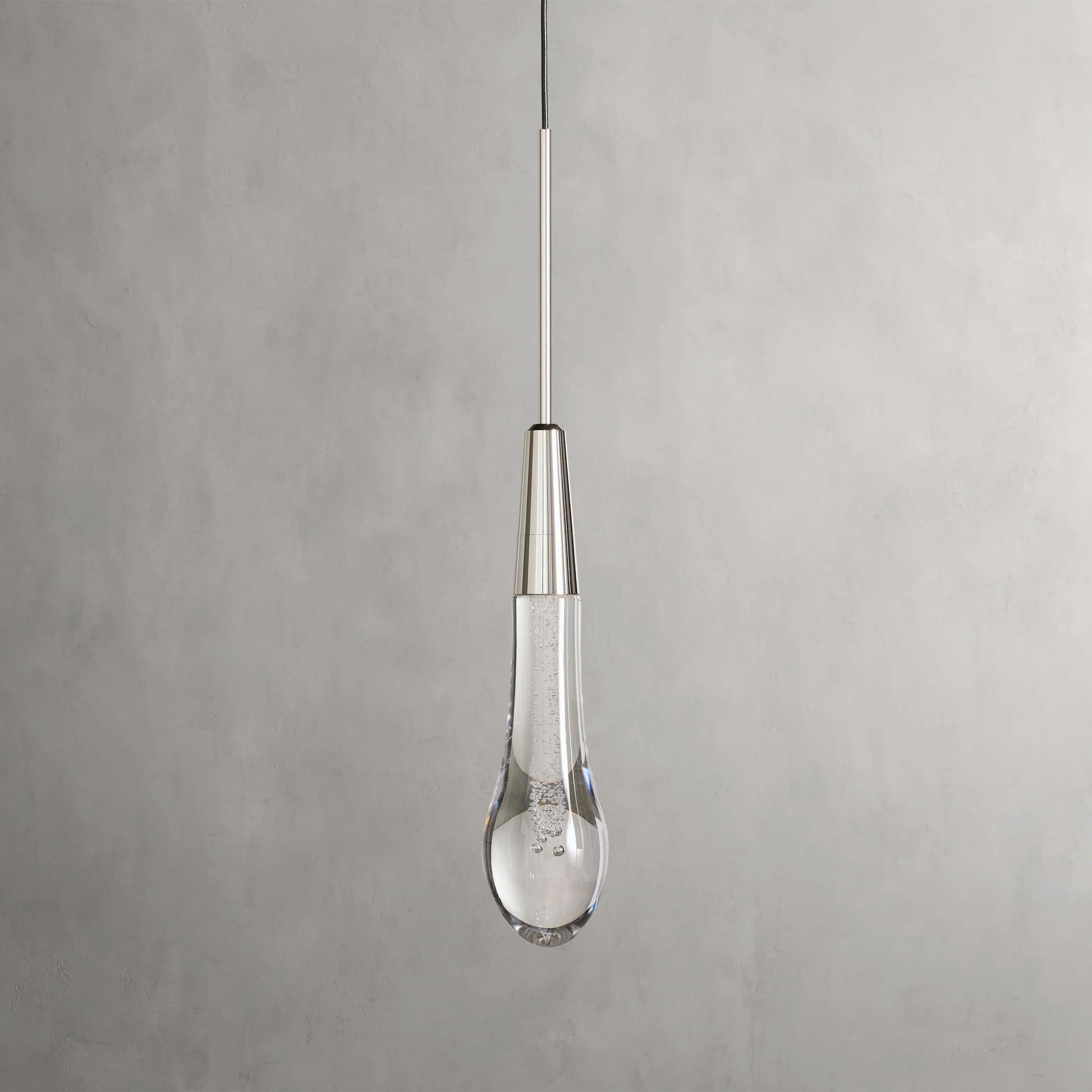Denise Raindrop Glass Solitaire Single Pendant Light