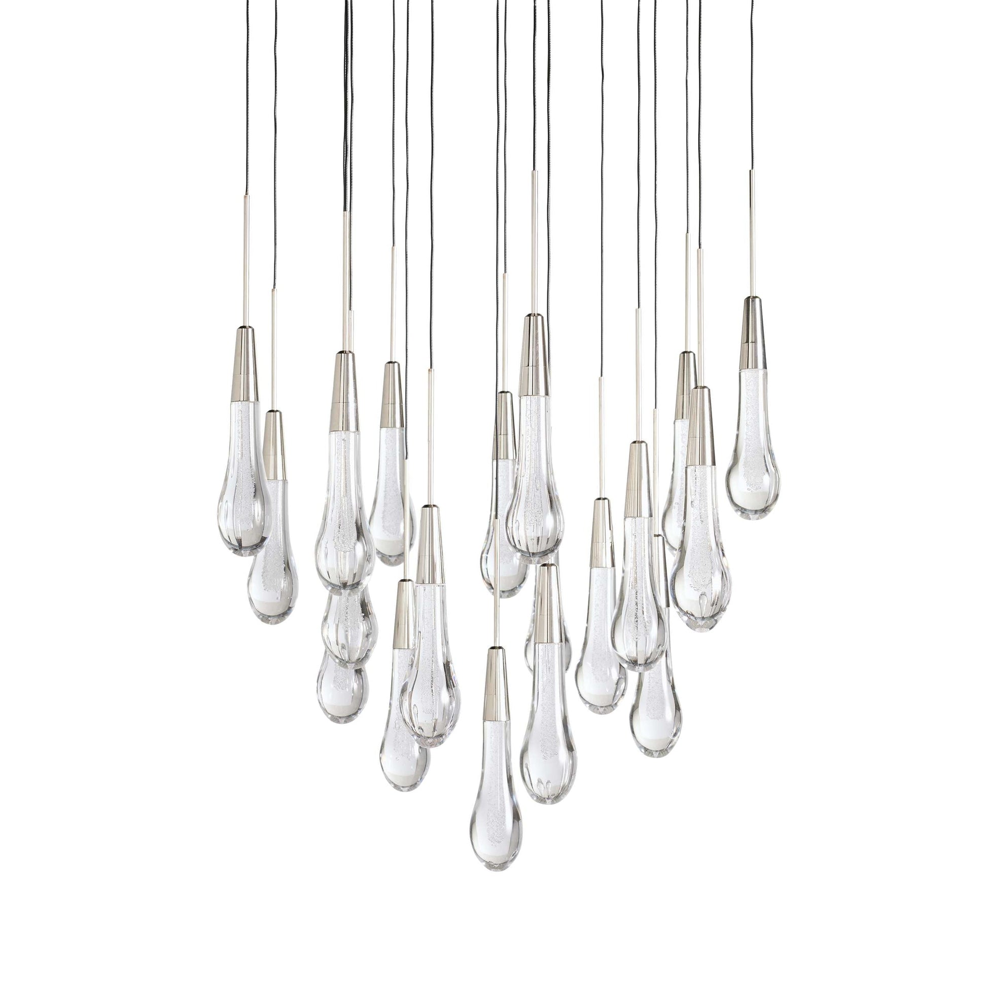 Denise Raindrop Glass Round Solitaire Chandelier