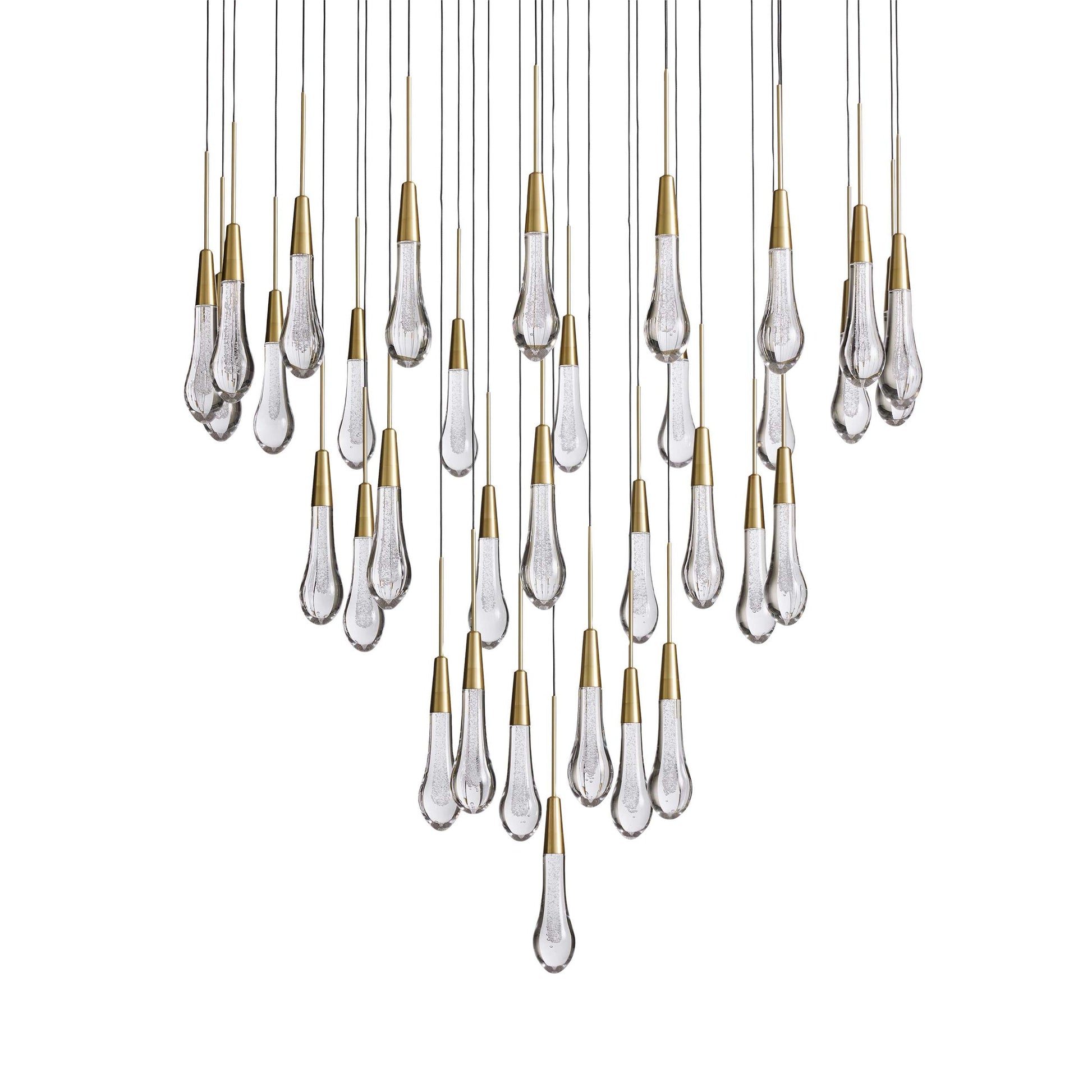 Denise Raindrop Glass Round Solitaire Chandelier
