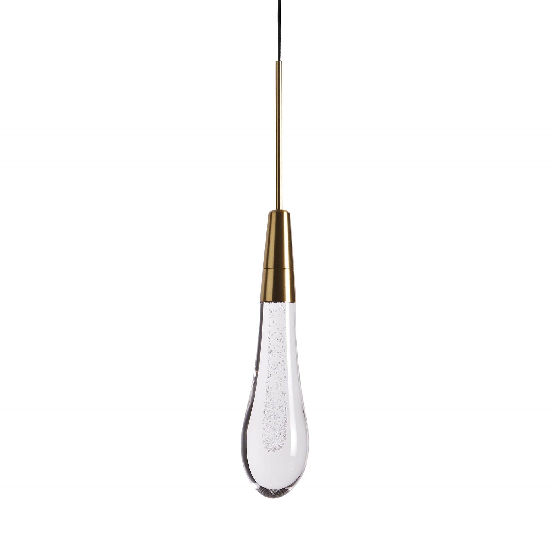 Denise Raindrop Glass Solitaire Single Pendant Light