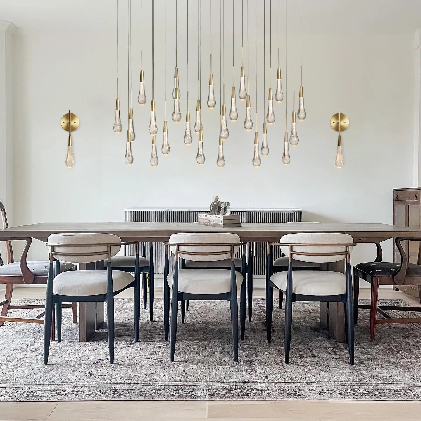 Solitaire Linear Chandelier 37'' 50'' 70'' 87"W 120"W