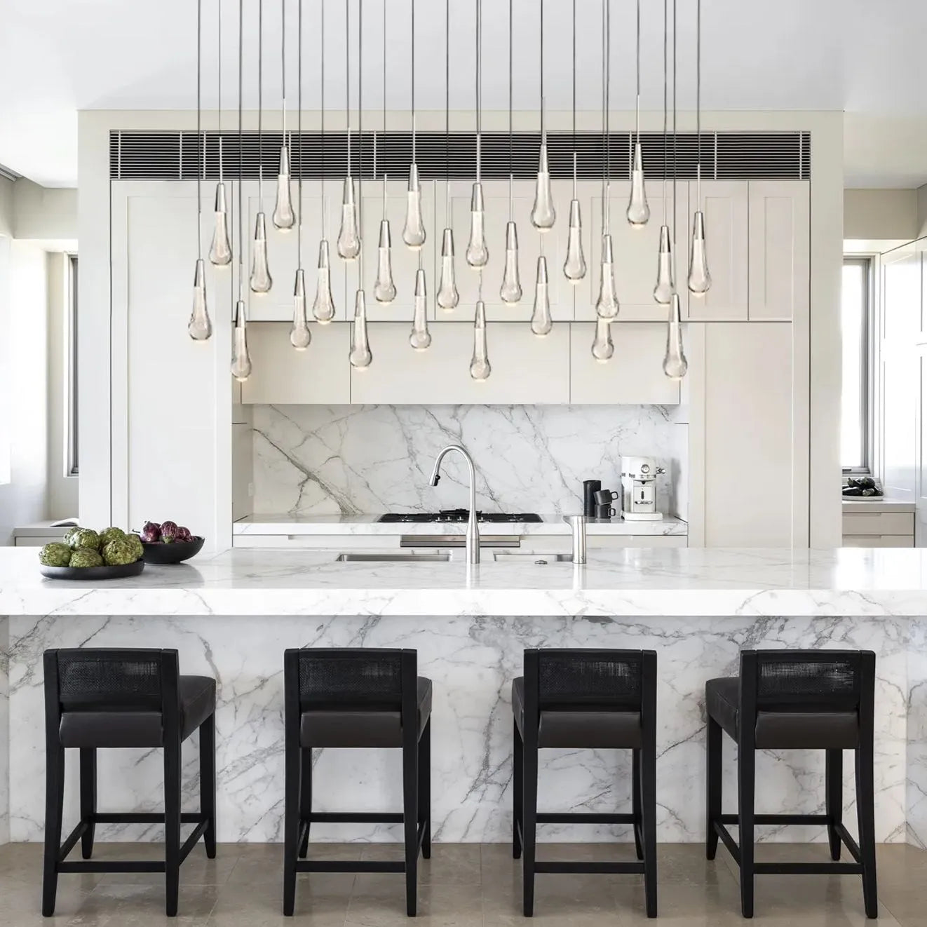 Solitaire Linear Chandelier 37'' 50'' 70'' 87"W 120"W