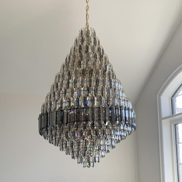 Denise Modern Luxury Multi-Tier Honeycomb Crystal Chandelier