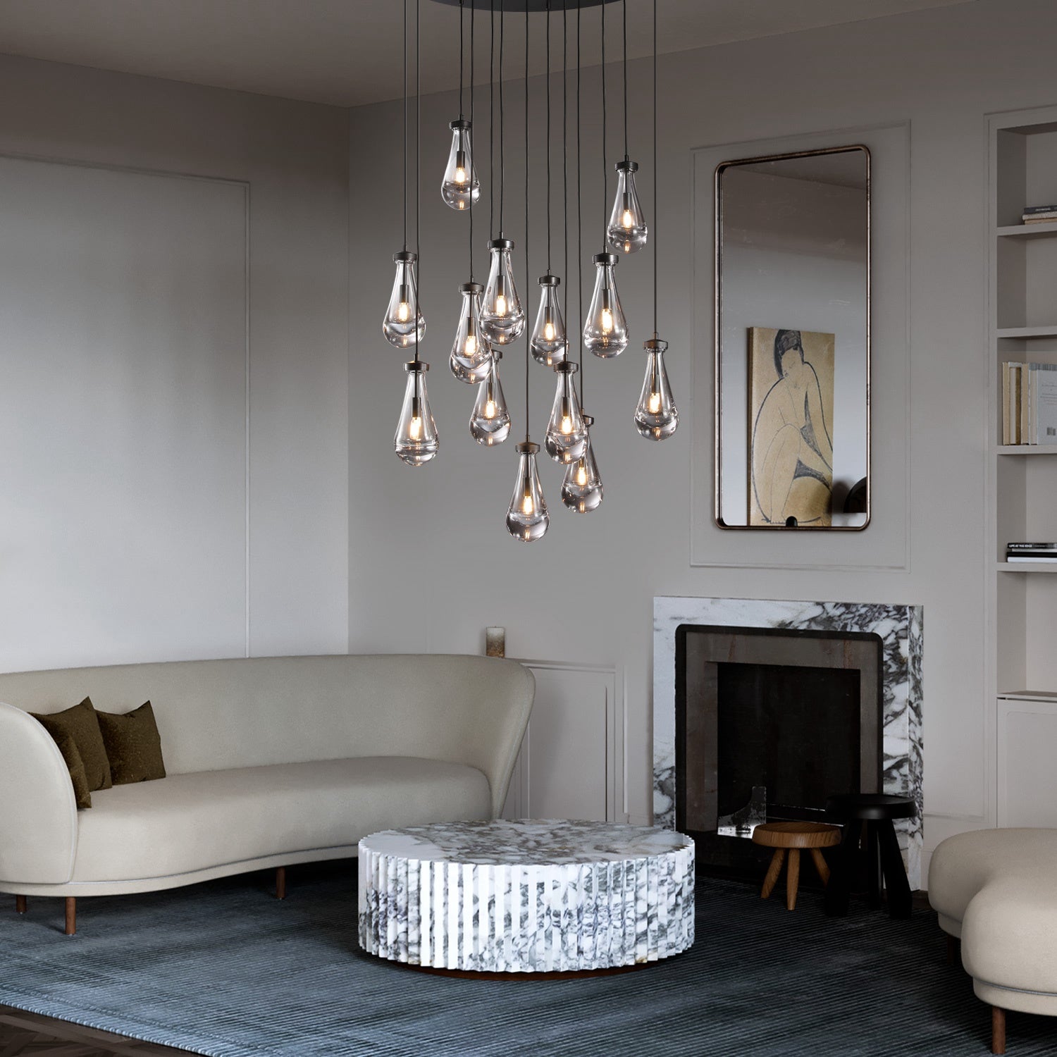 Seaward Raindrop Modern Exquisite Glass round chandelier 18"/36"/47"/60"