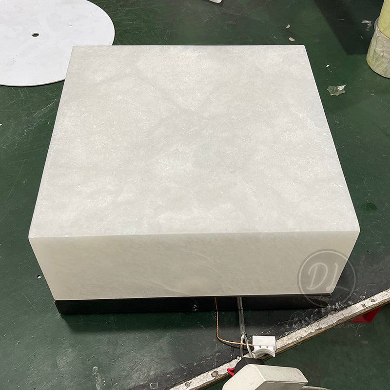 Glow Calcite Square Flushmount 6"10"14"