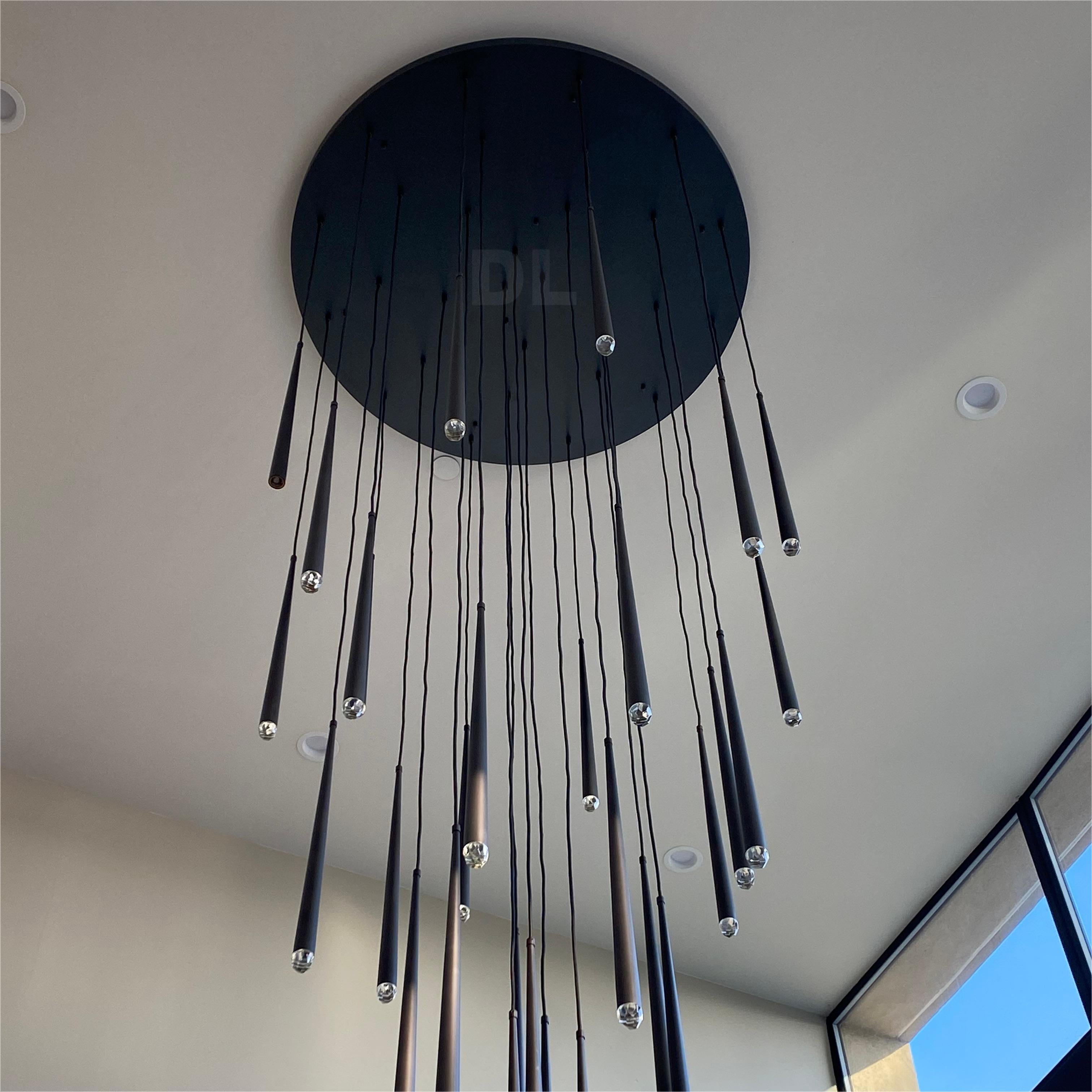 Twilight- Stylish modern art vertebrae tube shape crystal Round Chandelier 18"/24"/30"/48"