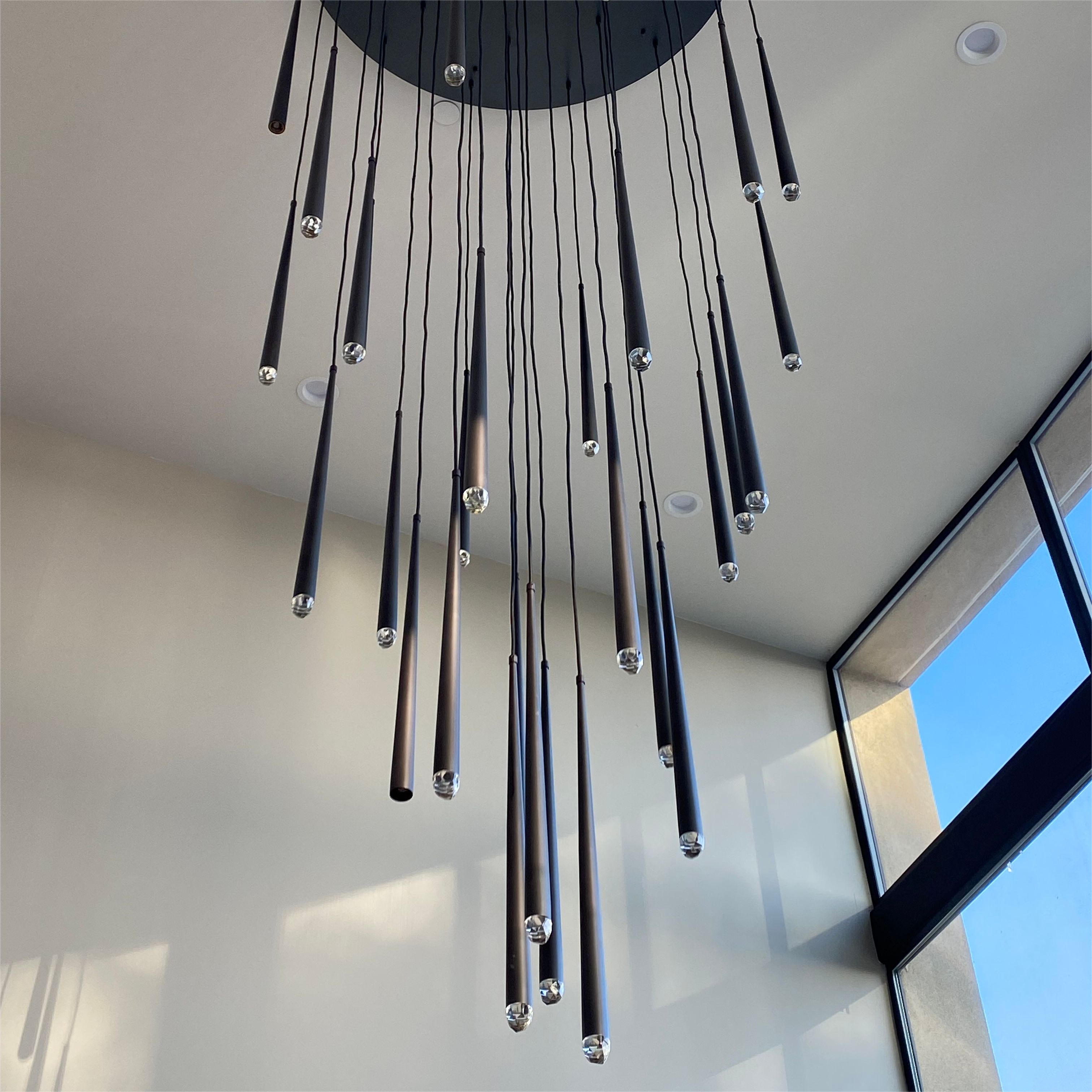 Twilight- Stylish modern art vertebrae tube shape crystal Round Chandelier 18"/24"/30"/48"