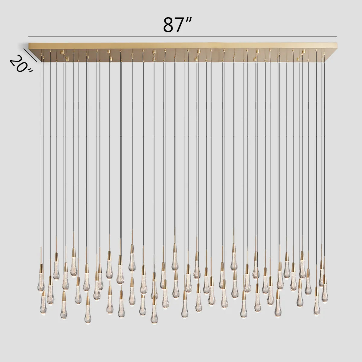 Solitaire Linear Chandelier 37'' 50'' 70'' 87"W 120"W
