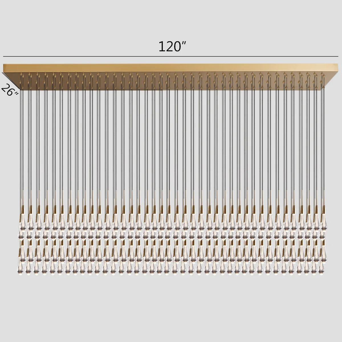 Solitaire Linear Chandelier 37'' 50'' 70'' 87"W 120"W