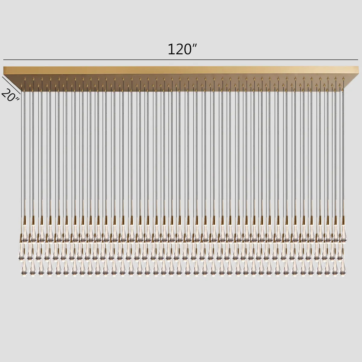 Solitaire Linear Chandelier 37'' 50'' 70'' 87"W 120"W