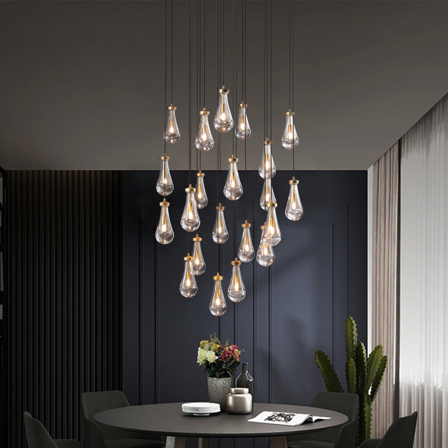 Seaward Raindrop Modern Exquisite Glass round chandelier 18"/36"/47"/60"