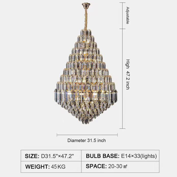 Extra Large D47.2ââ‚?H70.9ââ‚?Luxury Modern Chandeliers For Hotel Lobby Hallway Foyer / Staircase Living Room