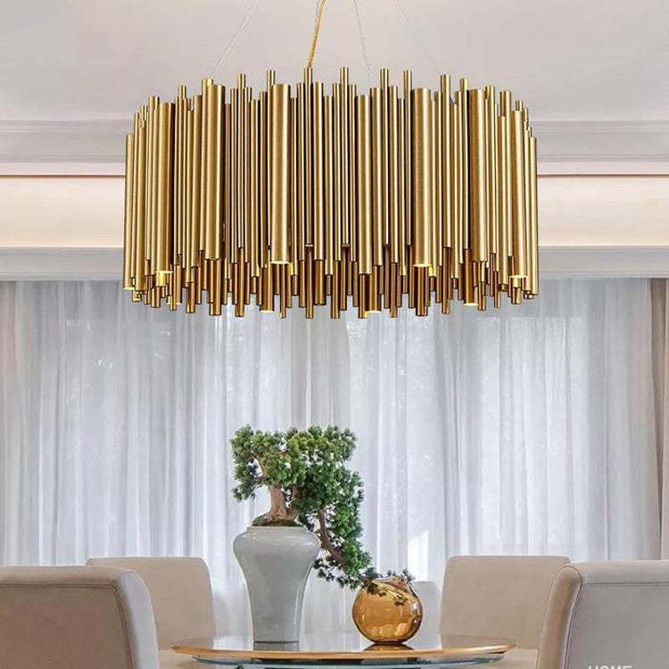 Denise Bobon Stainless Steel Chandelier