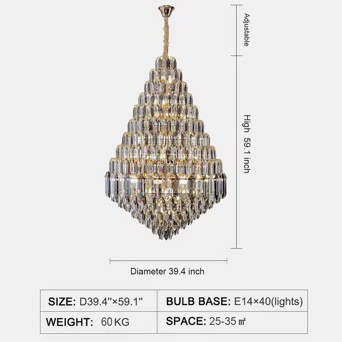 Extra Large D47.2ââ‚?H70.9ââ‚?Luxury Modern Chandeliers For Hotel Lobby Hallway Foyer / Staircase Living Room