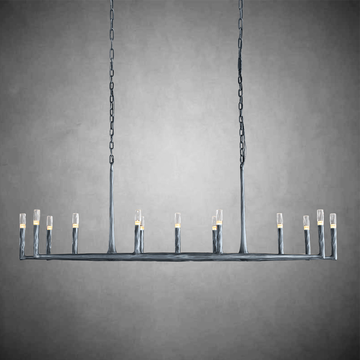 Huts Vintage Twig Stripe Texture Linear Chandelier 54“ 72"