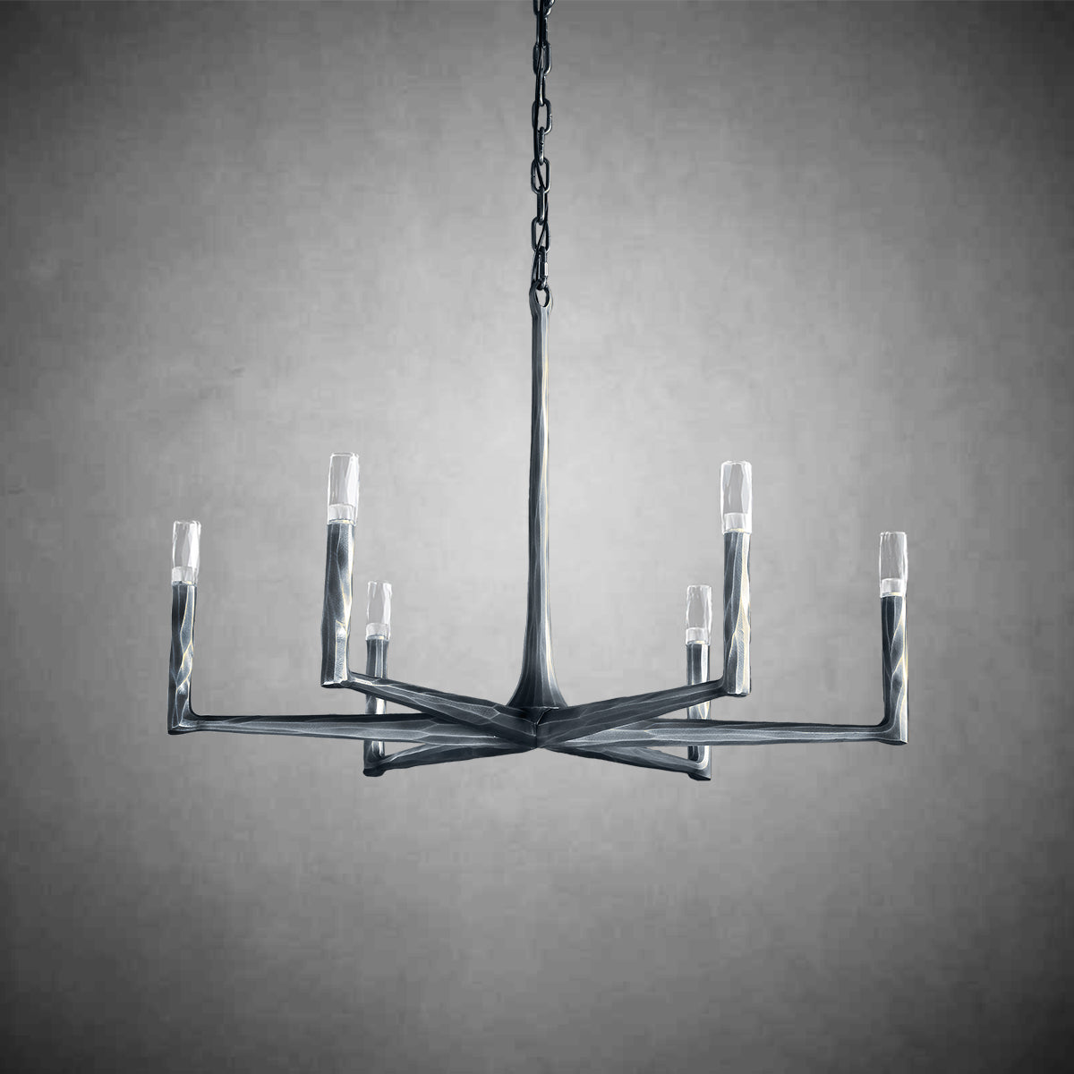 Huts Vintage Twig Stripe Texture Round Chandelier 36"/48"/60"