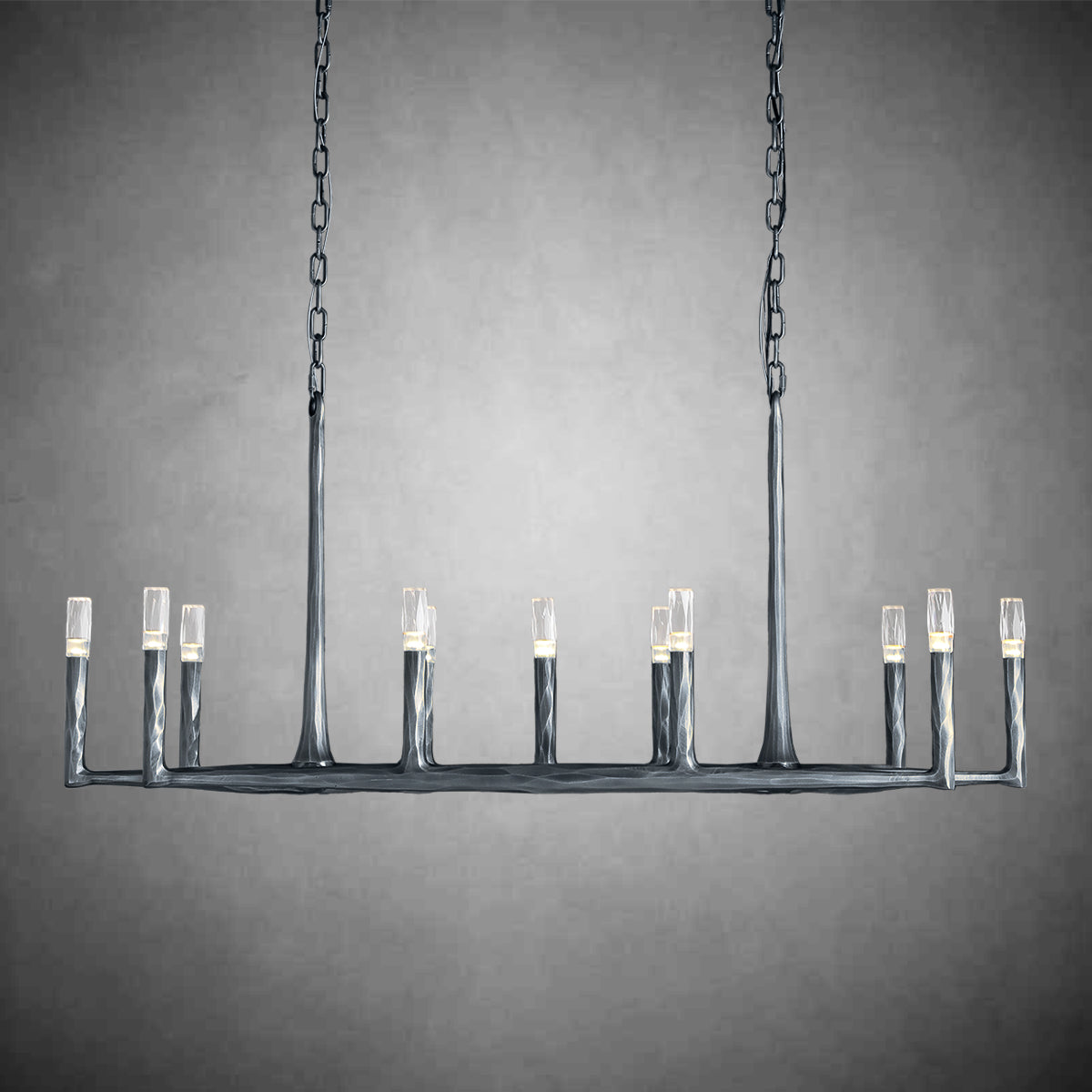 Huts Vintage Twig Stripe Texture Linear Chandelier 54“ 72"