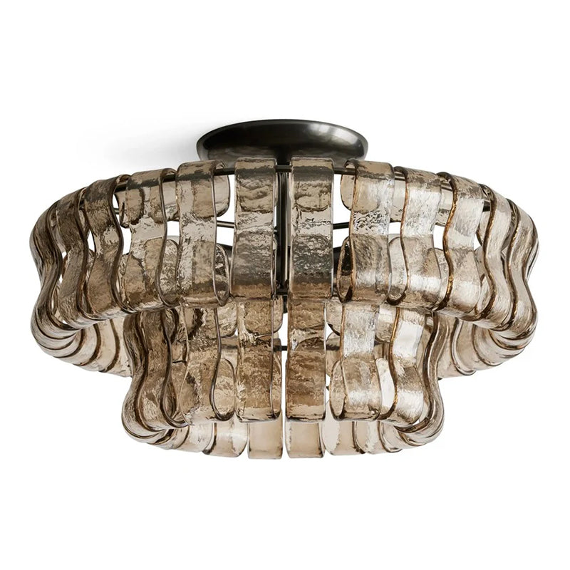 Denise Ghiaccio Glass Flush Mount Chandelier For Bedroom