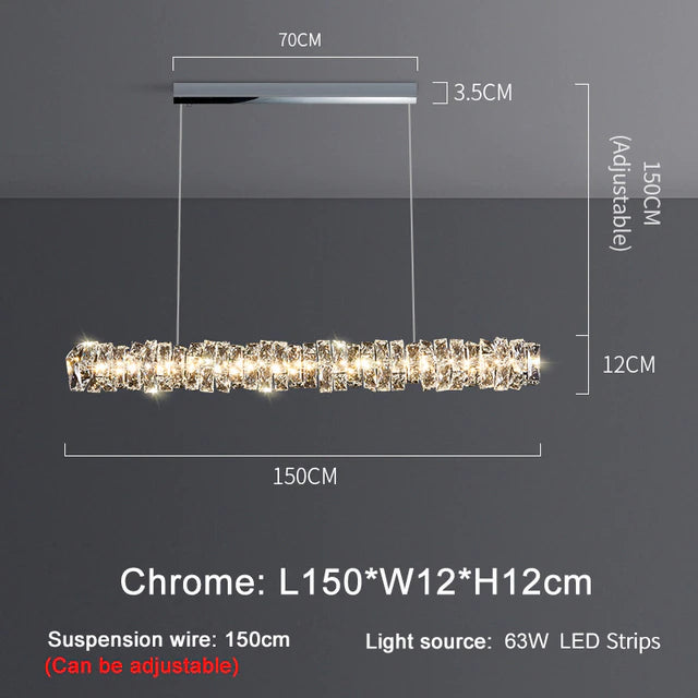 Bacci Modern Crystal Dining Room 60'' Chandelier