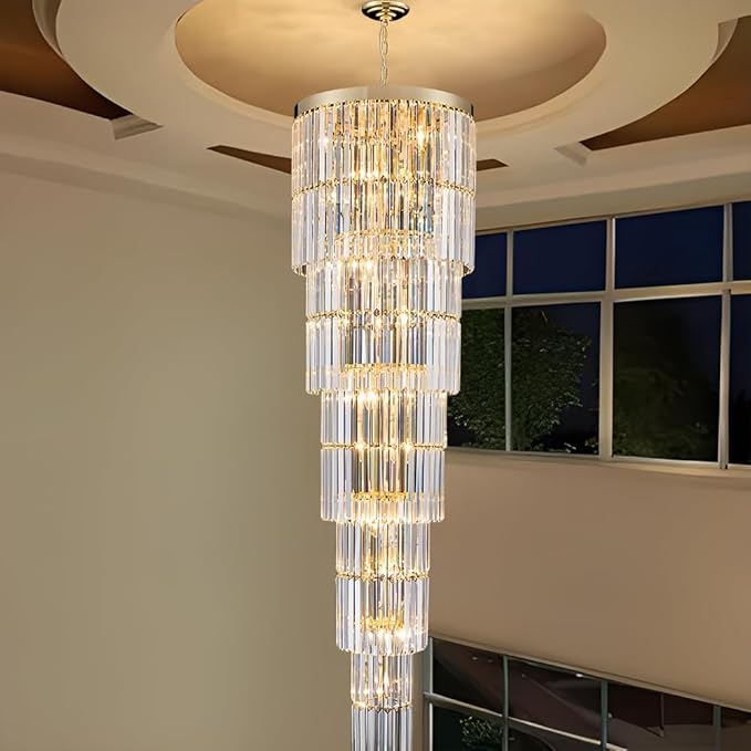 Luxury Modern Long Staircase K9 Chandeliers