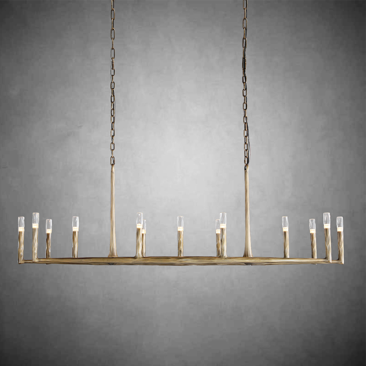 Huts Vintage Twig Stripe Texture Linear Chandelier 54“ 72"