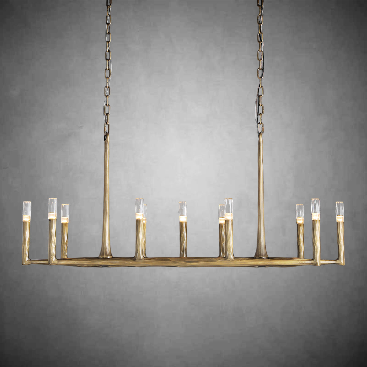 Huts Vintage Twig Stripe Texture Linear Chandelier 54“ 72"