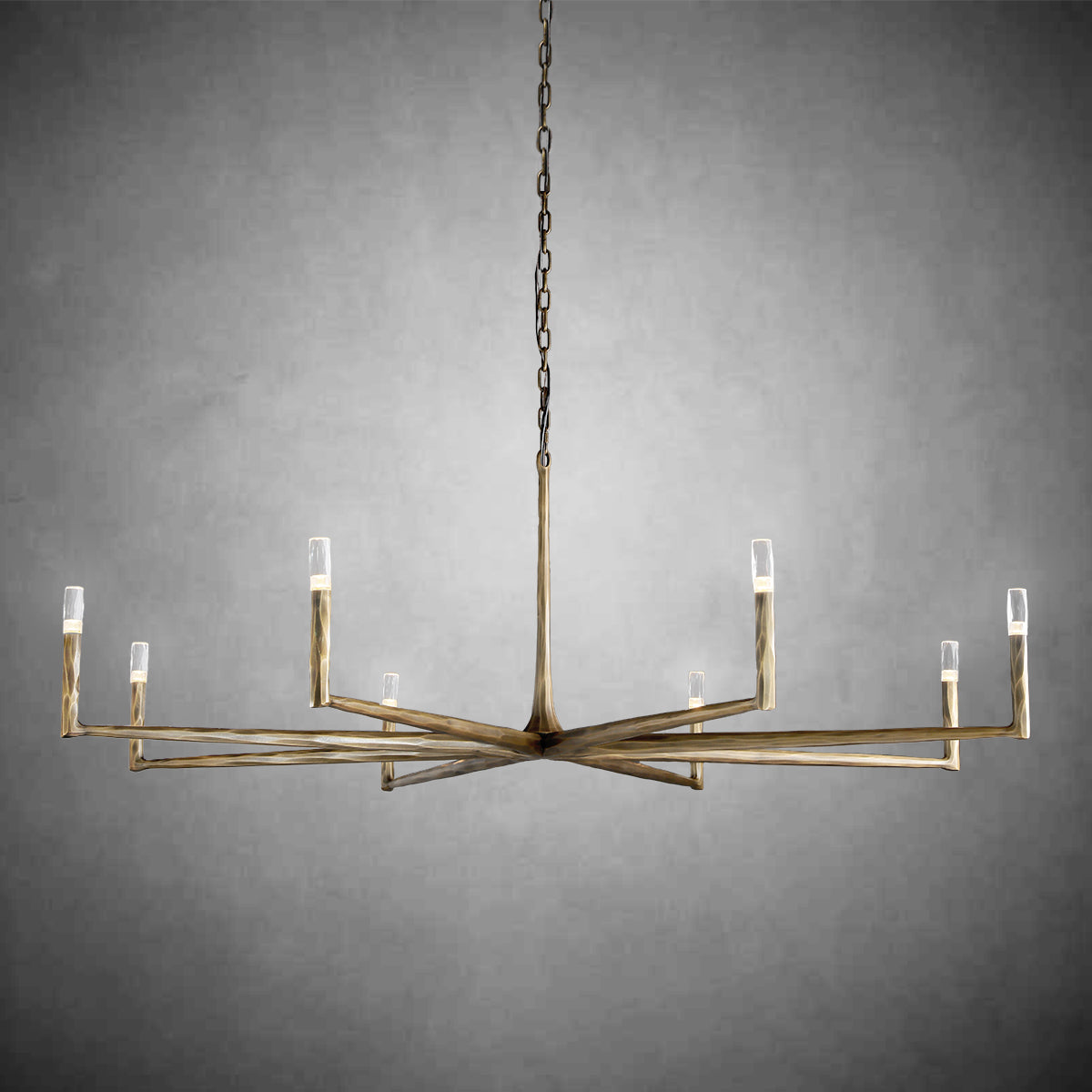 Huts Vintage Twig Stripe Texture Round Chandelier 36"/48"/60"