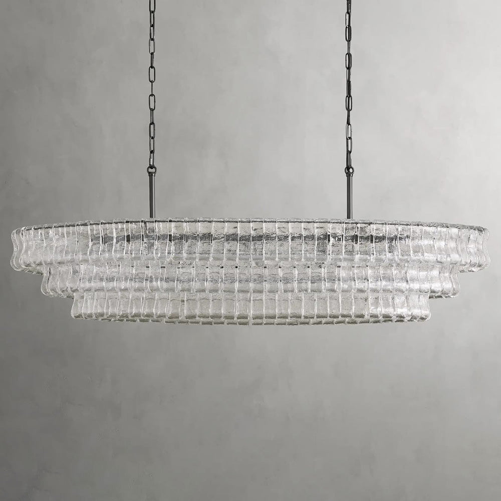 Ghiaccio Glass Oval Chandelier 54''