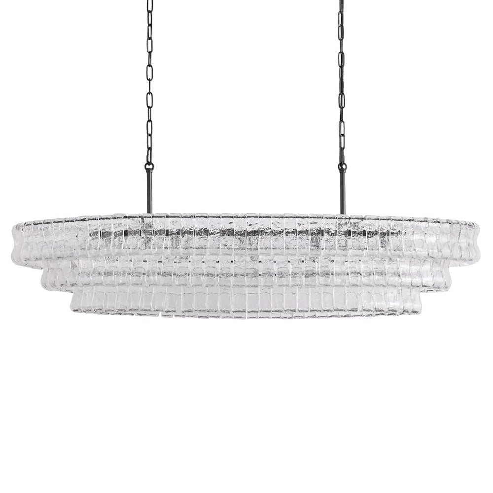Ghiaccio Glass Oval Chandelier 54''