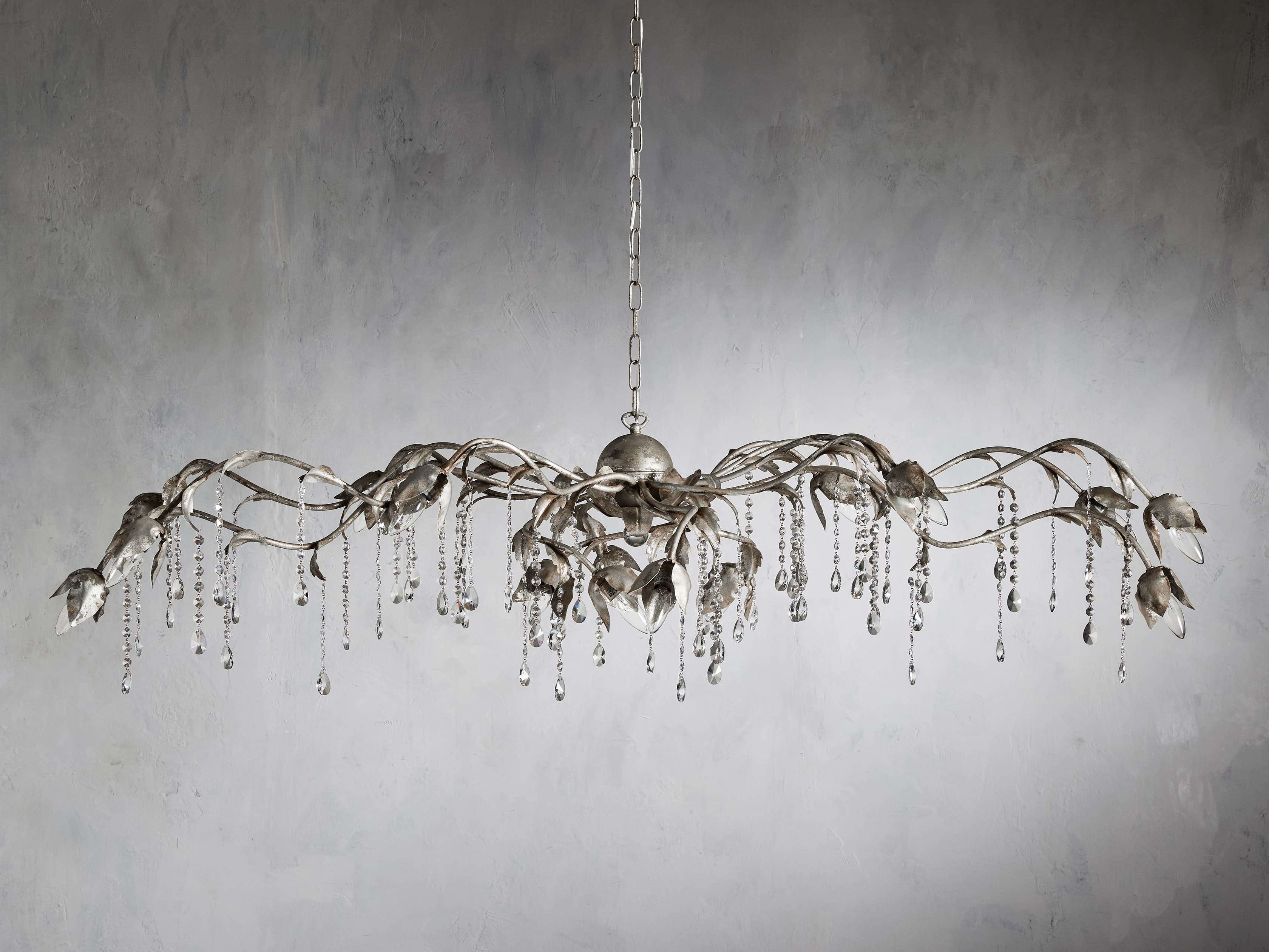 Gothic Viticcio Rectangular Chandelier 61" 71'' - Silver