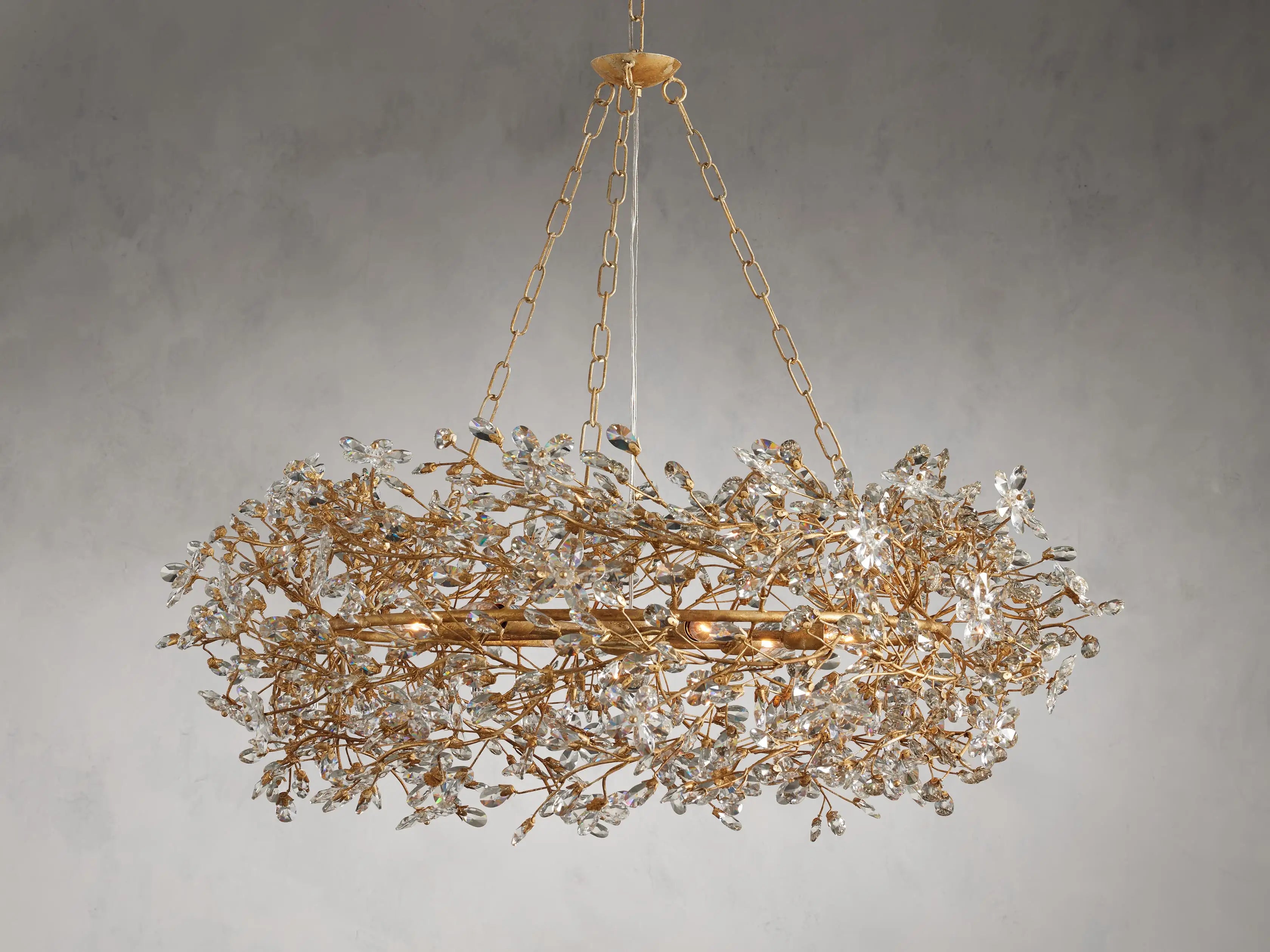 Fiore Crystal Flowers Creative Crown Chandelier 39" 48" 60"