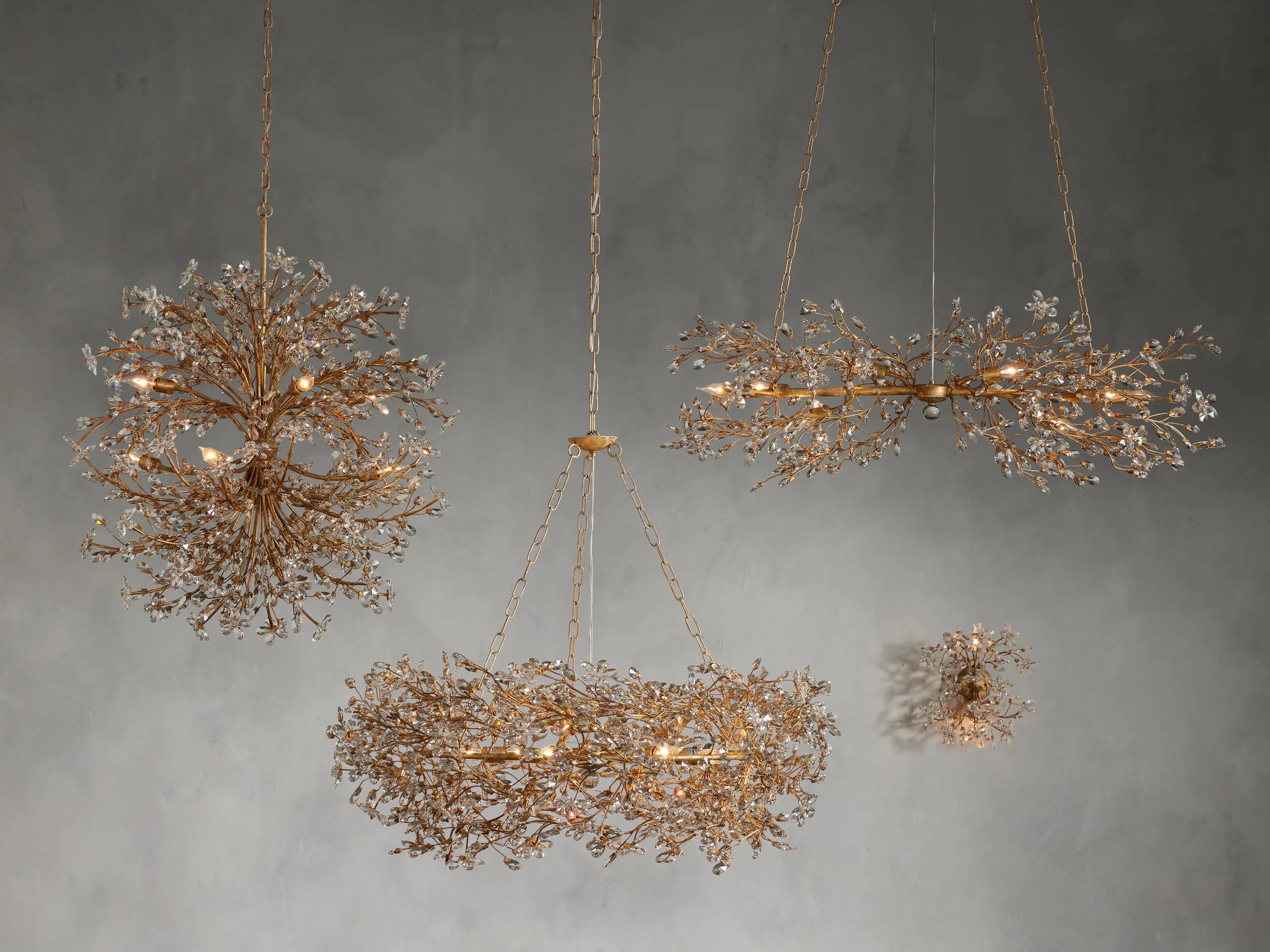 Fiore Crystal Flowers Creative Crown Chandelier 39" 48" 60"
