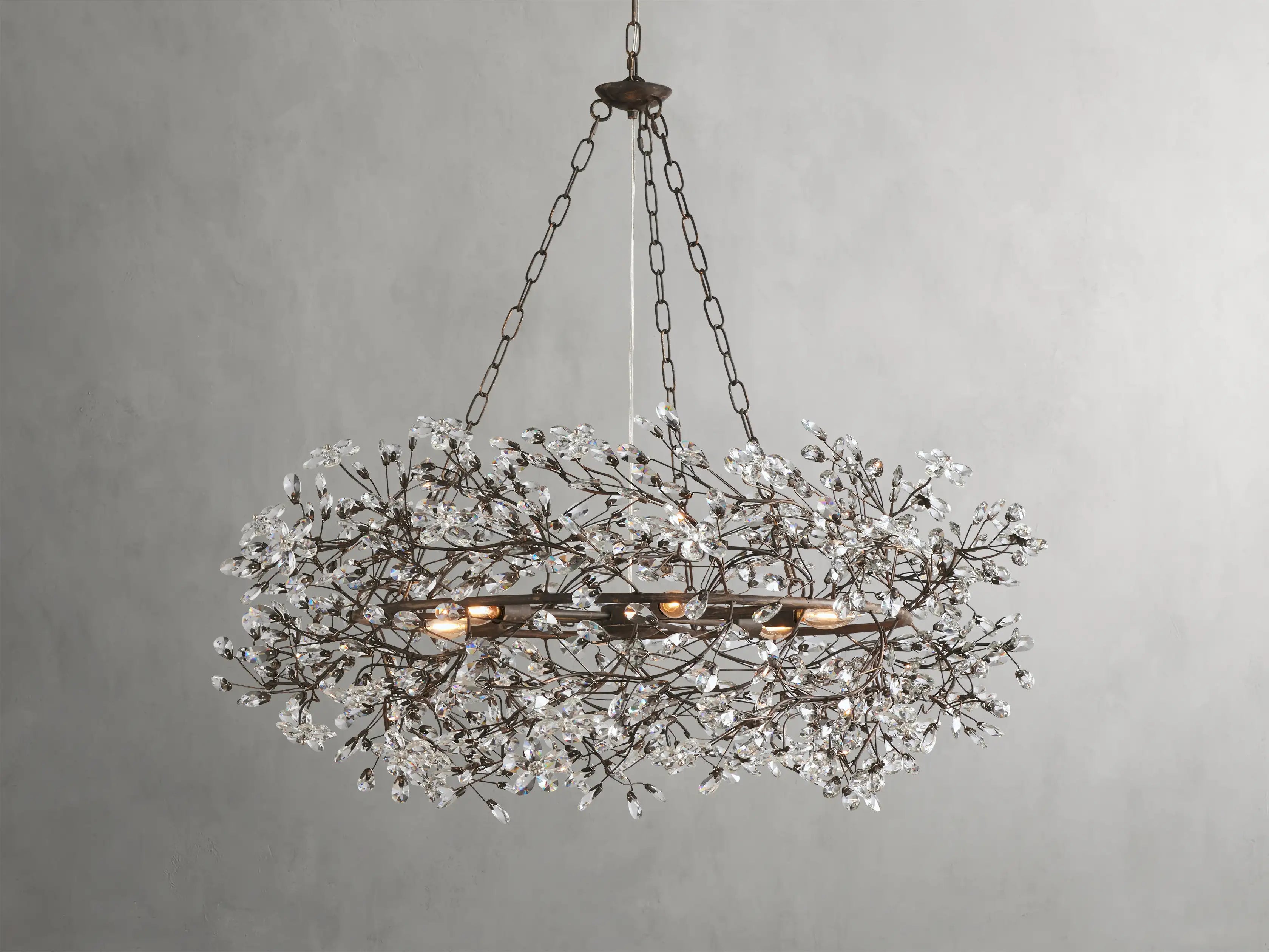 Fiore Crystal Flowers Creative Crown Chandelier 39" 48" 60"
