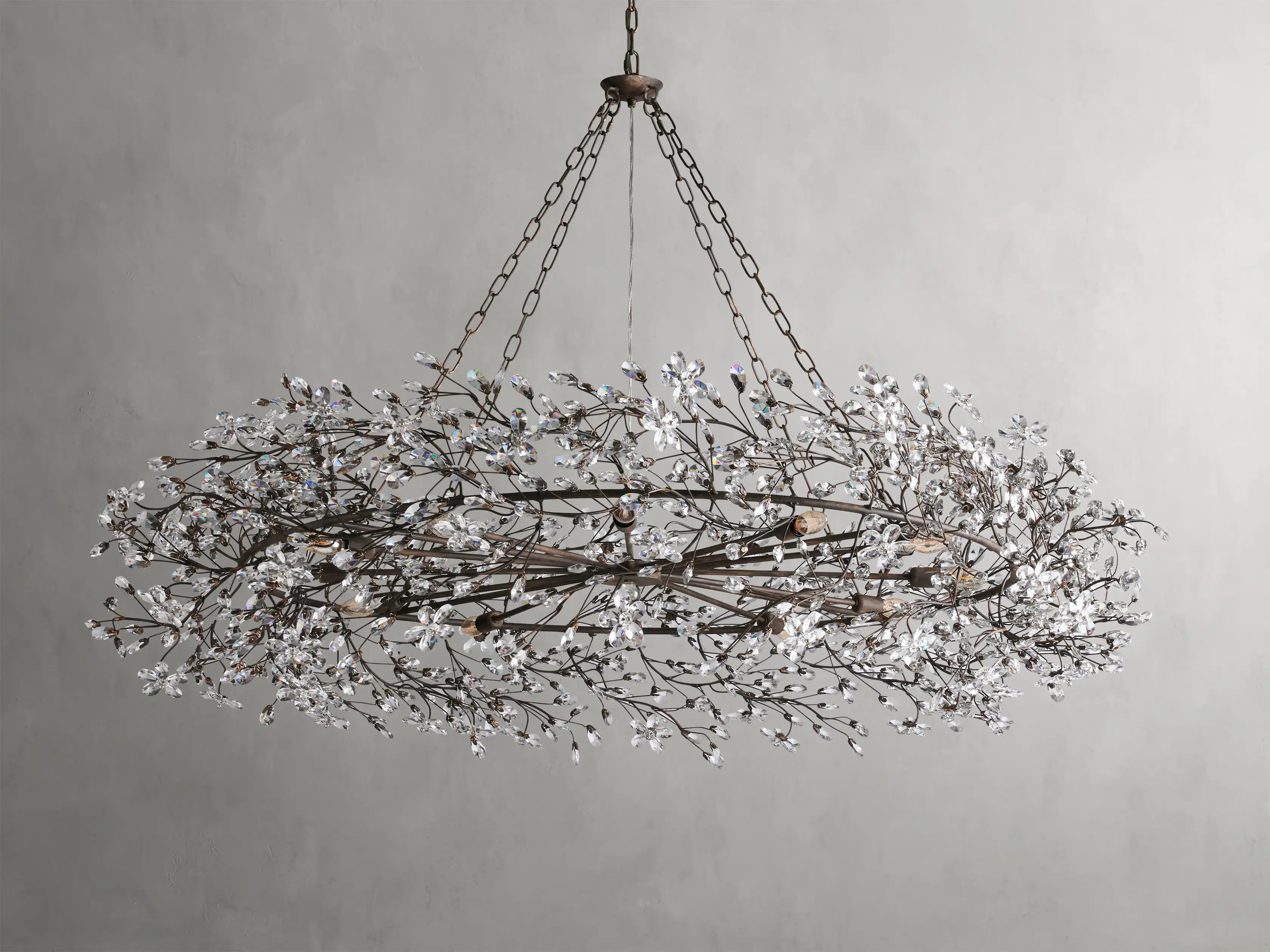 Fiore Crystal Flowers Creative Crown Chandelier 39" 48" 60"