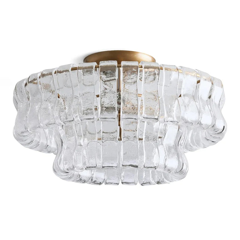 Denise Ghiaccio Glass Flush Mount Chandelier For Bedroom