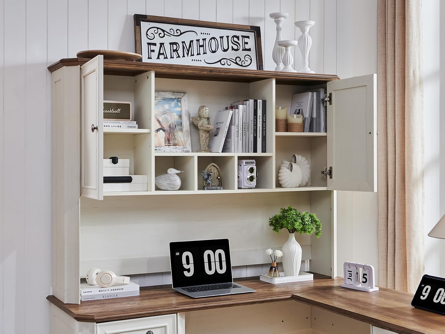 T4TREAM 59" Home Office Desk Hutch with Ample Storage