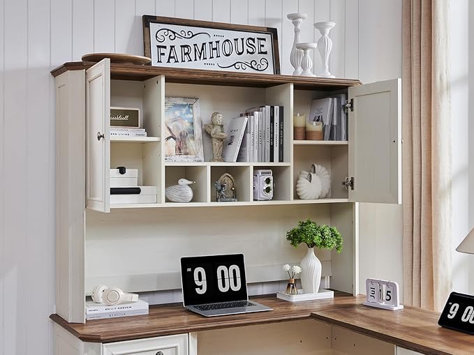 T4TREAM 59" Home Office Desk Hutch with Ample Storage