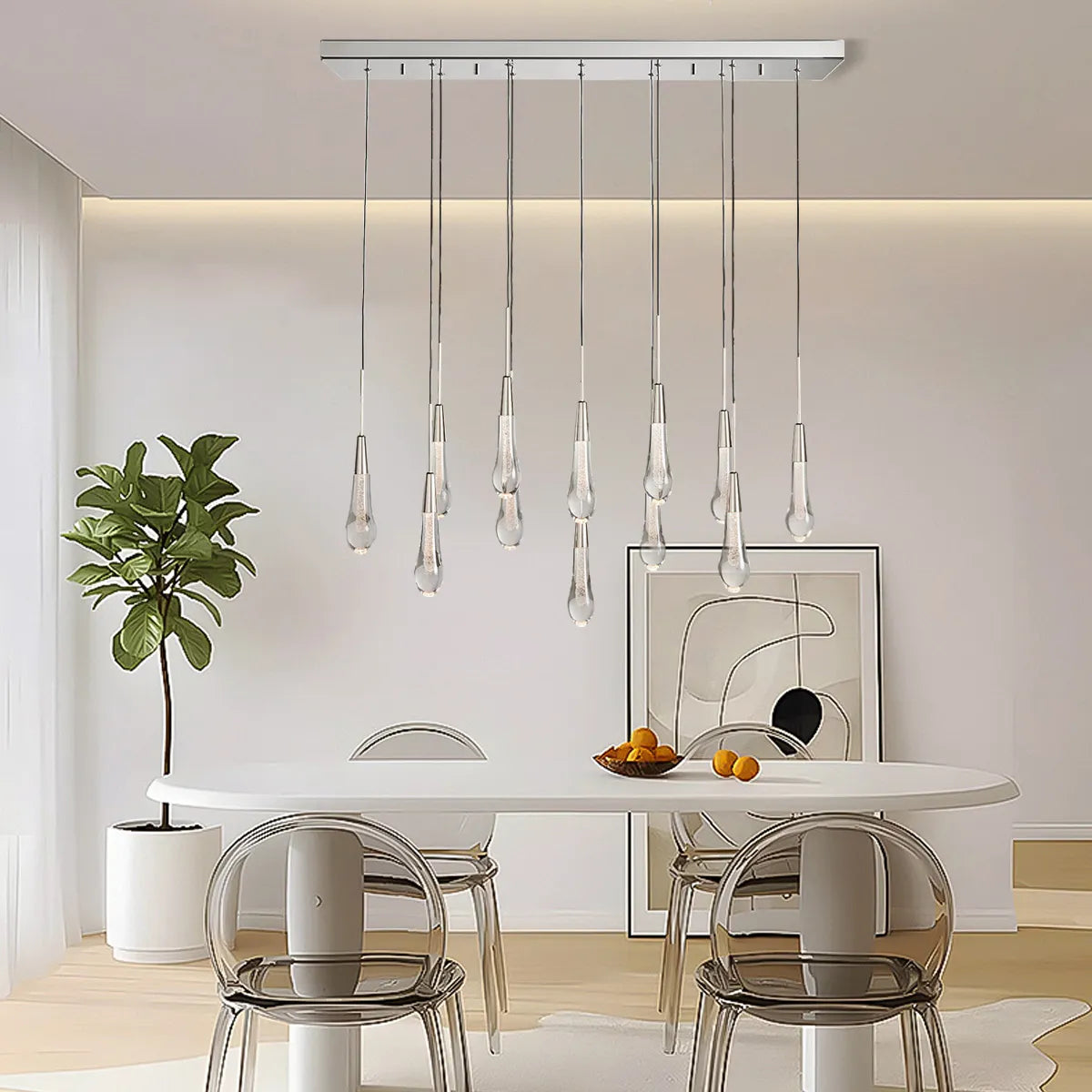 Solitaire Linear Chandelier 37'' 50'' 70'' 87"W 120"W