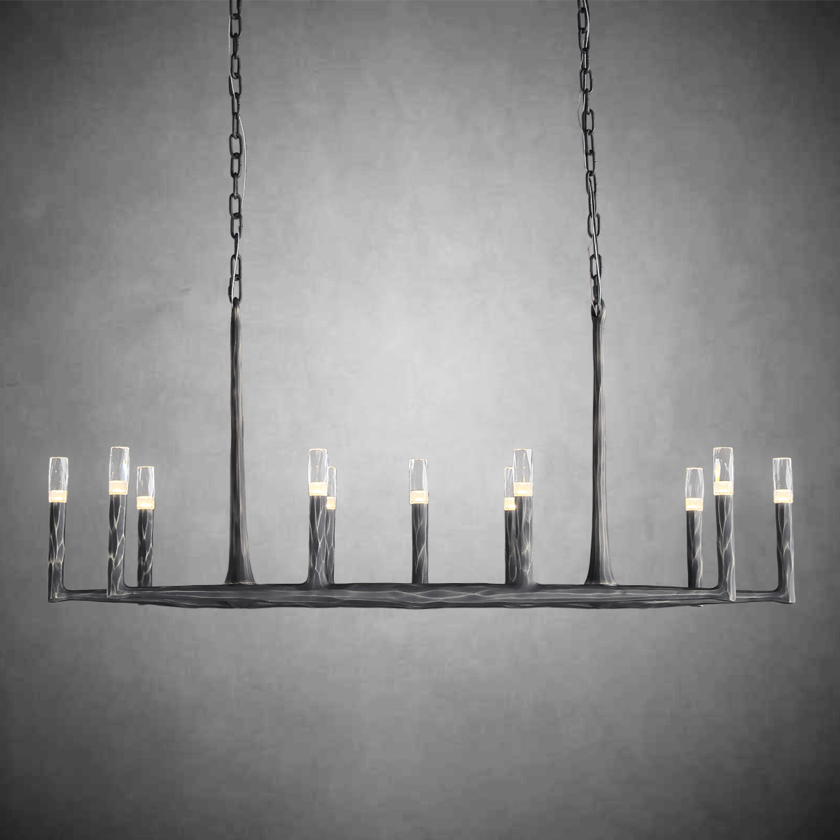 Huts Vintage Twig Stripe Texture Linear Chandelier 54“ 72"