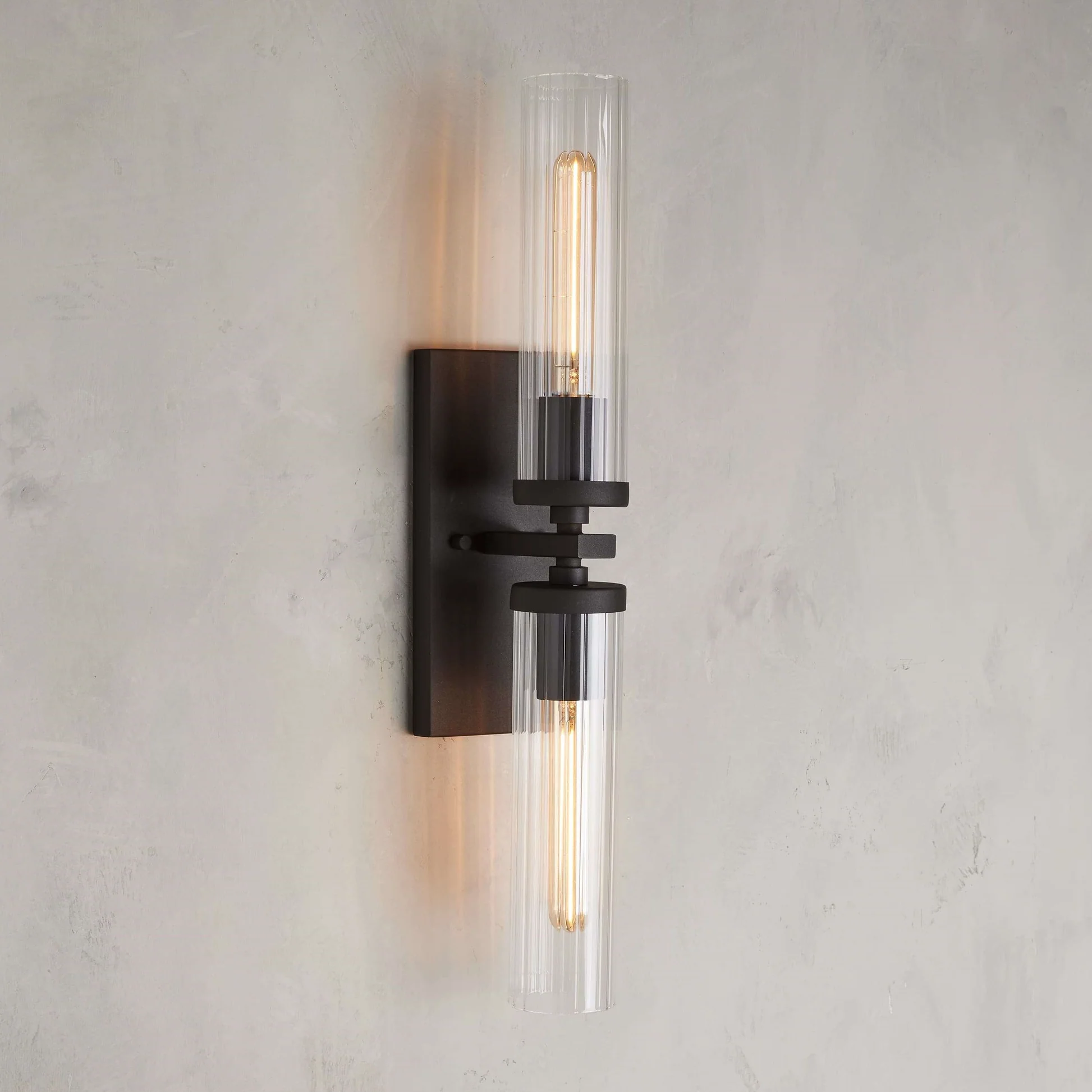 Andreas Modern Linear Glass Wall Sconces 2 Lights
