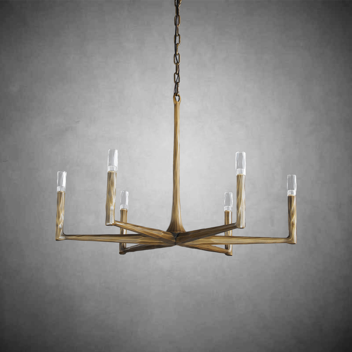 Huts Vintage Twig Stripe Texture Round Chandelier 36"/48"/60"