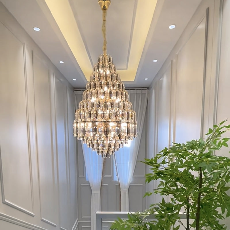 Denise Modern Luxury Multi-Tier Honeycomb Crystal Chandelier