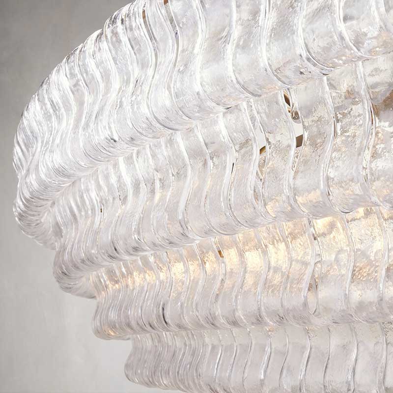 Denise Ghiaccio Oval Chandelier in Glass Brass 54"/65"