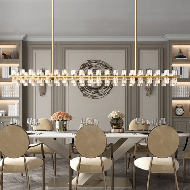 Each exquisite K9 crystal cup combines high-quality copper elements to show luxury. Each K9 crystal ball is carefully cut by workers with many years of manual experience. Ceilings and fittings are made of solid brass. The irregular cut surface of the crystal cup reflects a lot of warm light. It highlights the elegance and temperament of this chandelier.