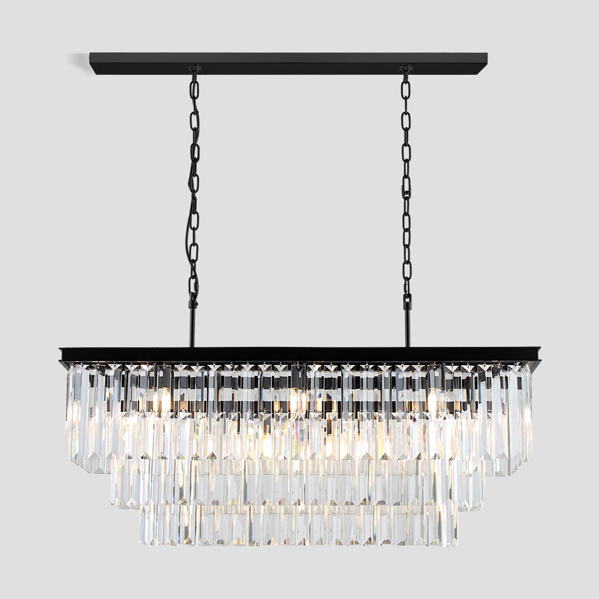 Denise Rhea Crystal Rectangular Chandelier 40" 49" 61" 71"