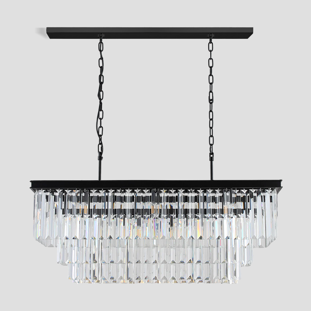 Denise Rhea Crystal Rectangular Chandelier 40" 49" 61" 71"