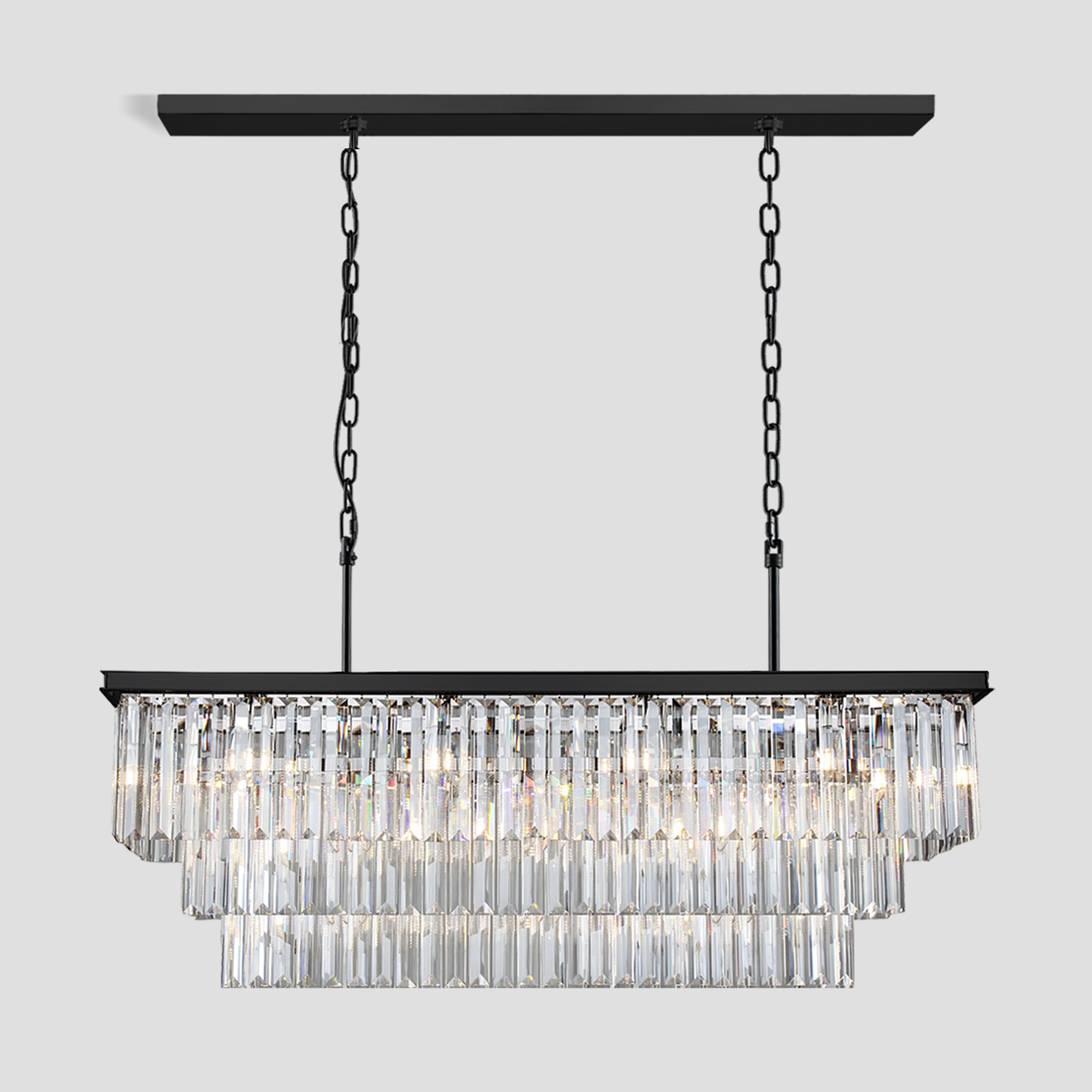 Denise Rhea Crystal Rectangular Chandelier 40" 49" 61" 71"