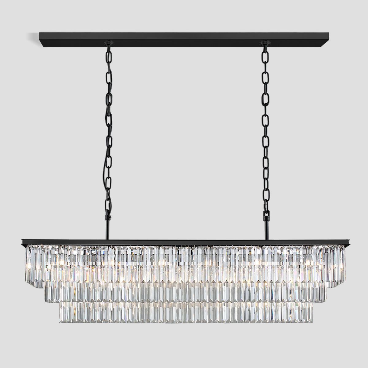 Denise Rhea Crystal Rectangular Chandelier 40" 49" 61" 71"