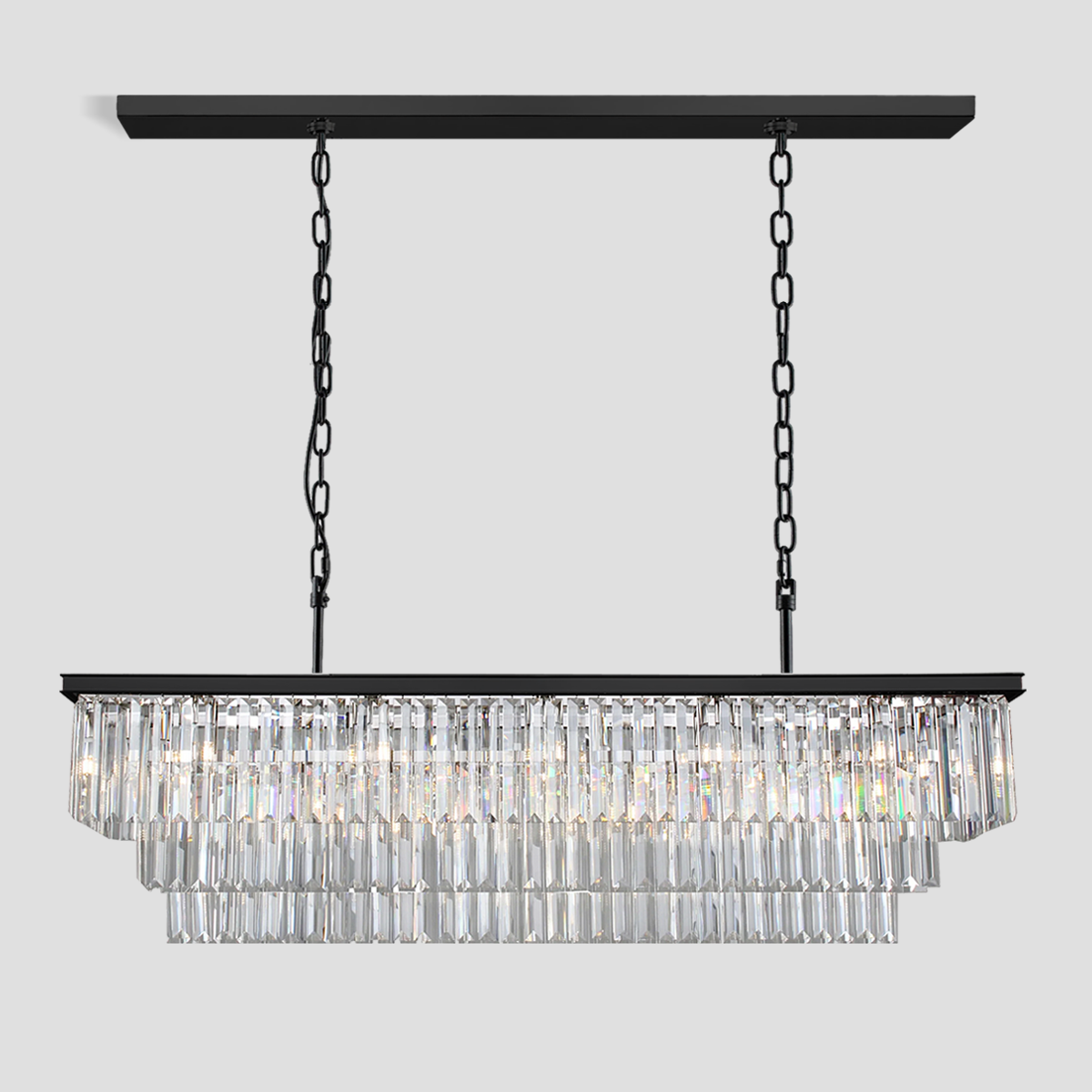 Denise Rhea Crystal Rectangular Chandelier 40" 49" 61" 71"