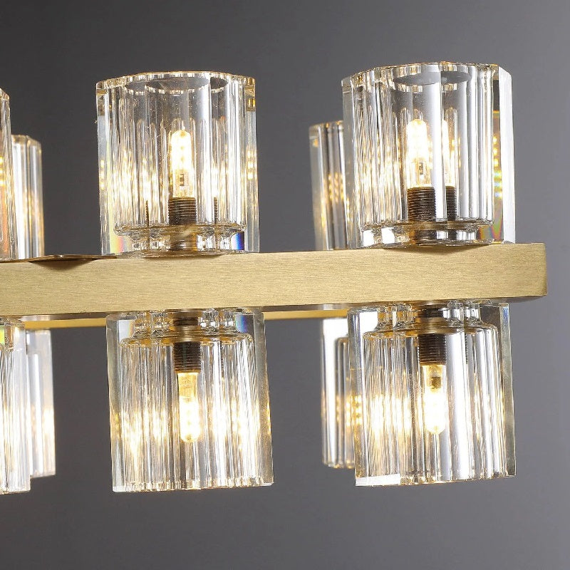 Wine-Glass Rectangular Island Chandelier 54" Over Kitchen Table
